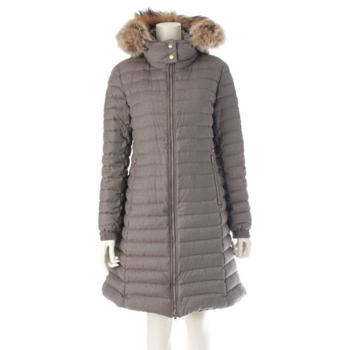 タトラス ウール シルク チマ ファーフード ジップアップ ダウンコート アウター LTA19A4581 グレー 03