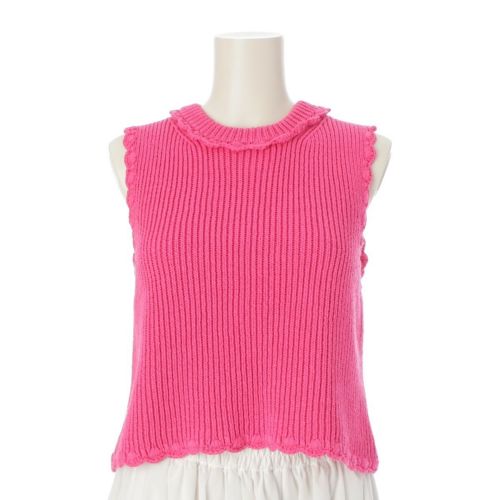 セシリーバンセン 24SS Vimona Faustein クロシェ ニット ベスト 1.24KNI53002 ピンク M