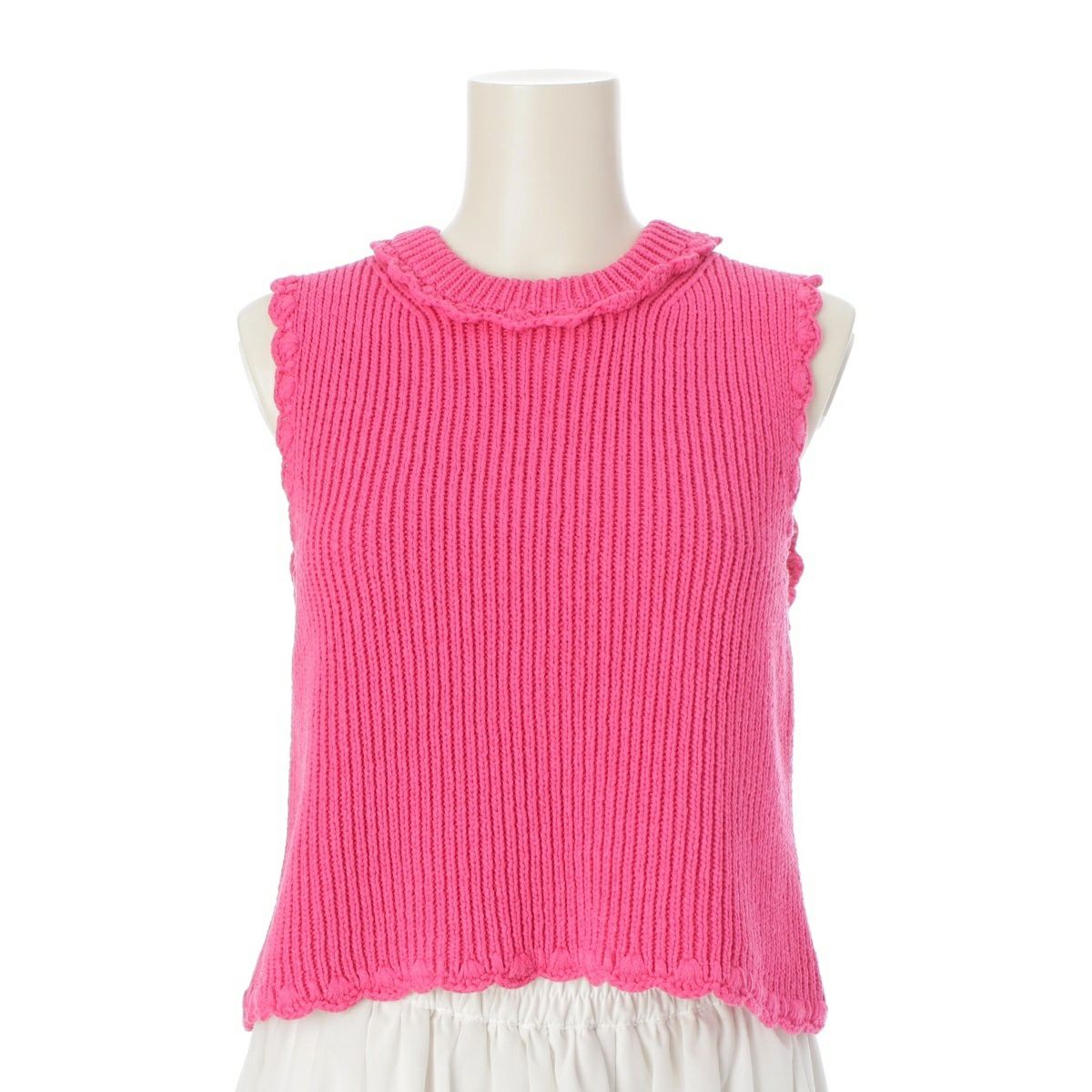 セシリーバンセン 24SS Vimona Faustein クロシェ ニット ベスト 1.24KNI53002 ピンク M