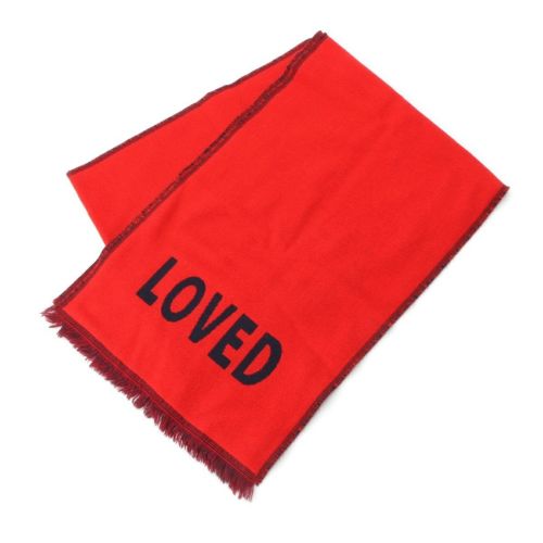グッチ ウール LOVED マフラー ストール 473526 レッド ネイビー
