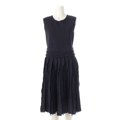 フォクシー Knit Dress ノースリーブ ニット ワンピース ドレス 40111 ネイビー 40
