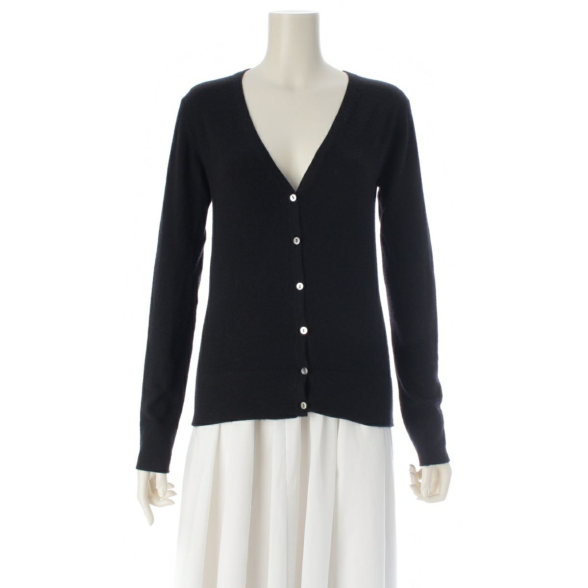 ジルサンダー カシミヤ シェルボタン ニット カーディガン トップス ブラック M