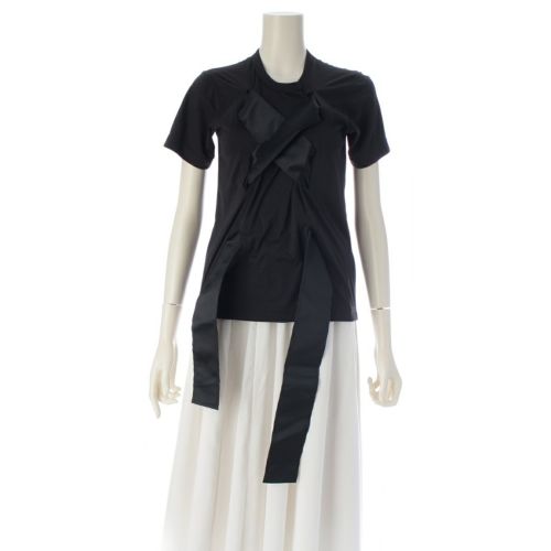 コムデギャルソン AD2015 16SS リボンデザイン 半袖Ｔシャツ クルーネック トップス GQ-T039 ブラック XS