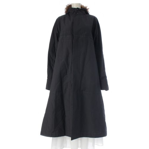 プリーツプリーズ イッセイミヤケ 超音波カッティング ファー付きフード クリップ コート PP34-ZA852 ブラック 5