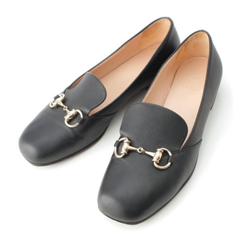 グッチ ホースビット レザー ローファー フラット シューズ ブラック 37