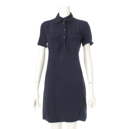 グッチ 1996年 トムフォード期 GGボタン ロング ワンピース ドレス ネイビー 38