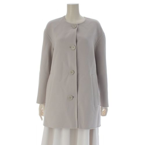 マックスマーラ 2024 ヴァージンウール ノーカラー コート アウター 25190810116 グレージュ JP38