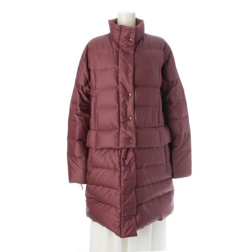 イッセイミヤケ ハート 2WAY フェザー ダウンジャケット コート アウター HA43FA546 ボルドー