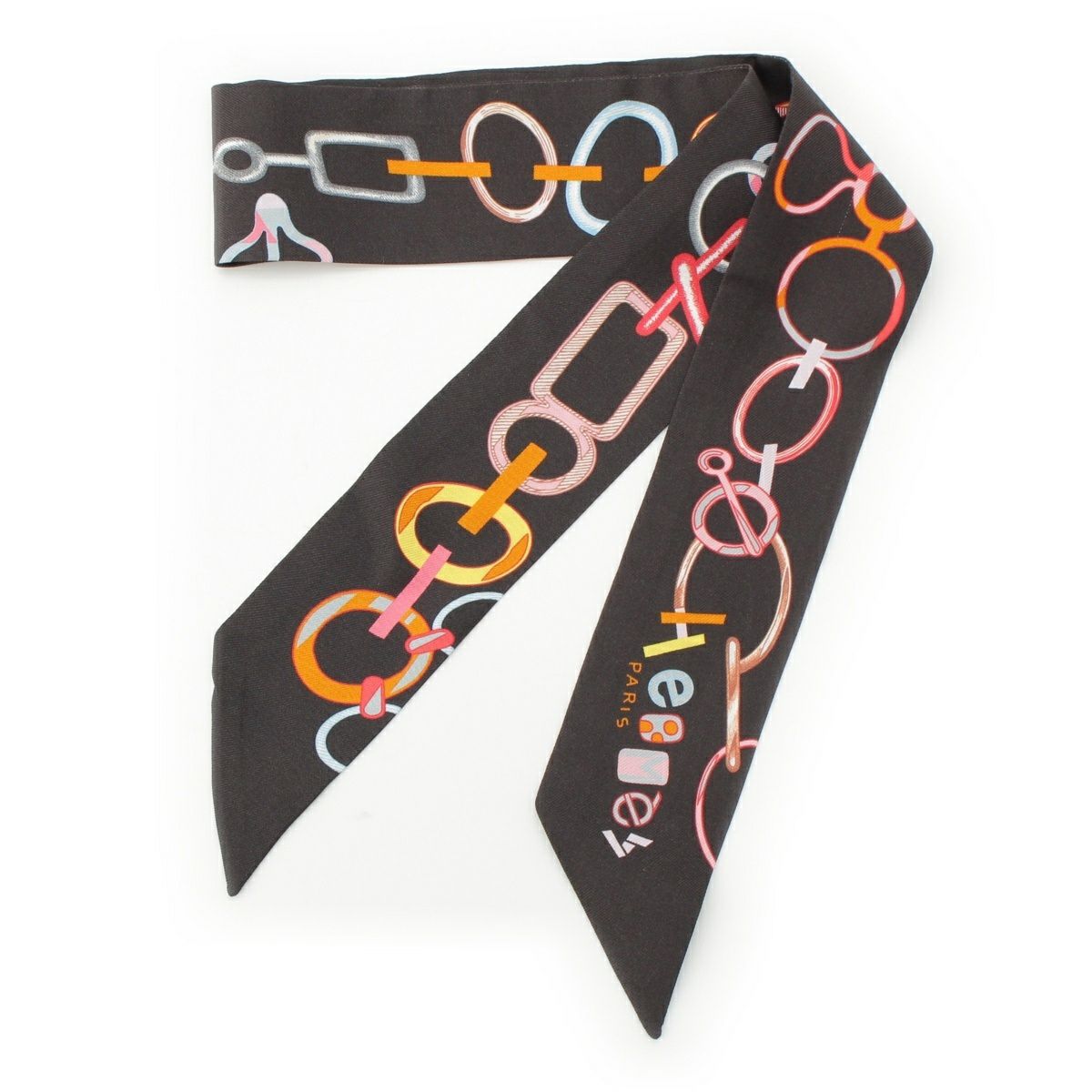 エルメス シルク ツイリー Do Re Boucles スカーフ ブラック