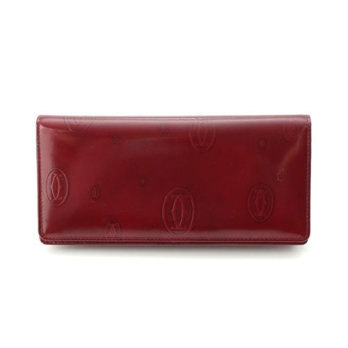 カルティエ ハッピーバースデー 長財布 二つ折り財布 ウォレット ボルドー