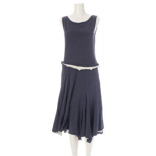 コムデギャルソン AD1997 ノースリーブ 断ち切り デザイン ロング ワンピース ドレス GT-100050 ネイビー F