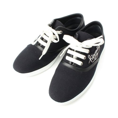 エルメス 24SS イノサン キャンバス ロゴ スニーカー シューズ ブラック 37