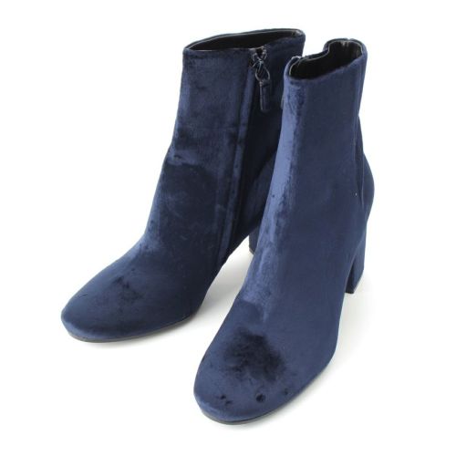 バレンシアガ ベルベット ショートブーツ ビル ブーティ シューズ 477243 ネイビー 39