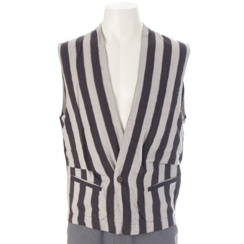 イッセイミヤケ 80s 1986 86年 ウール 筆タグ 脱色 ジレ ベスト グレー ブラック