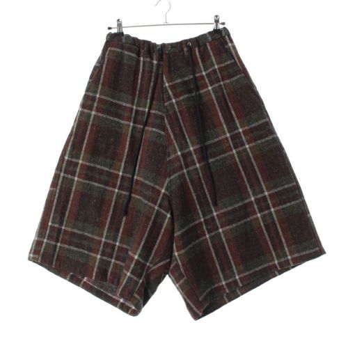 ワイズ 12AW ウール ワイドフィット チェック ショート バギー パンツ ボトムス YD-P08-109 マルチカラー ‐