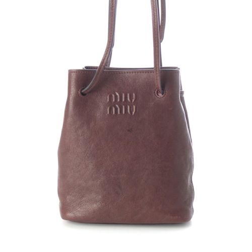 ミュウミュウ ナッパレザー ロゴ ミニ ショルダーバッグ 5NF460 プライアウッド