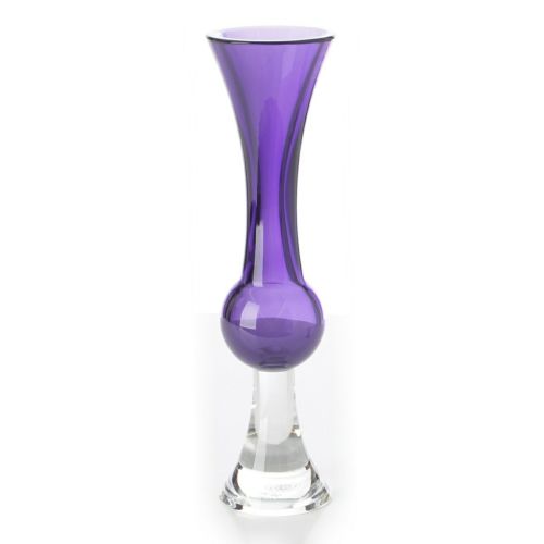 サンルイ クリスタル JOSE LEVY ジョゼレヴィ リミテッドエディション 限定 VASE IRIS フラワーベース 花瓶 骨董品 25/29 パープル