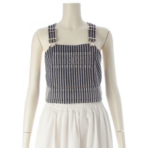 シャネル 2025 ココマーク ストライプ ビスチェ トップス P79255 ネイビー×ホワイト 34