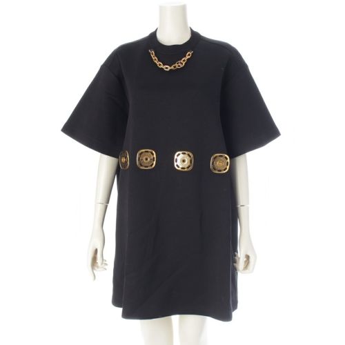 ルイヴィトン 23年 ビッグボタン チェーン ワンピース 1ABRHP ブラック S