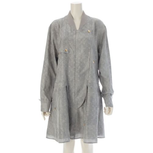 ルイヴィトン シルク モノグラム ジップ ジャケット ワンピース グレー