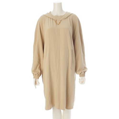 ルイヴィトン 23年 シルク パーカー フーディ ワンピース RW231W ベージュ 40