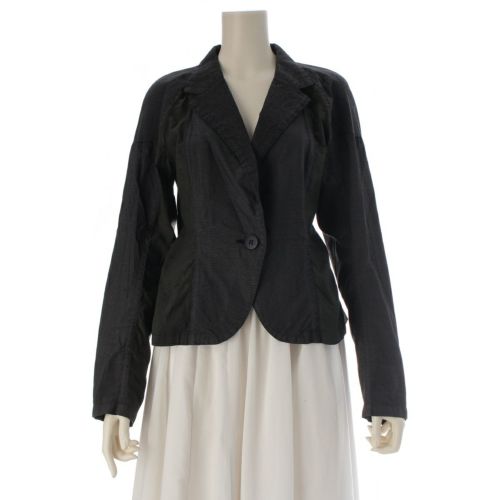 イッセイミヤケ フェット コットン デザイン 星柄 テーラードジャケット IF84FD605 グレー カーキ 2