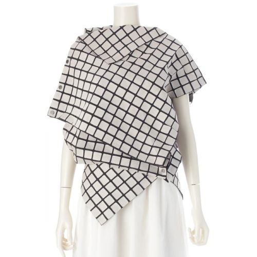 イッセイミヤケ 2018 18SS ブロックペースト スクエア カクカク 変形 平面 トップス アイスグレー ブラック アイスグレー ブラック 2