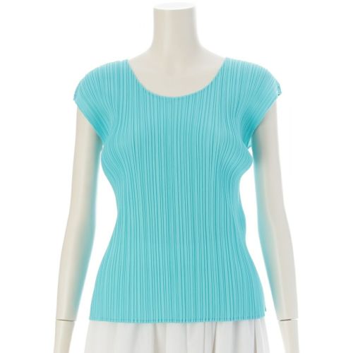 プリーツプリーズ イッセイミヤケ ノースリーブ カットソー トップス PP63-JK145 ライトブルー 3