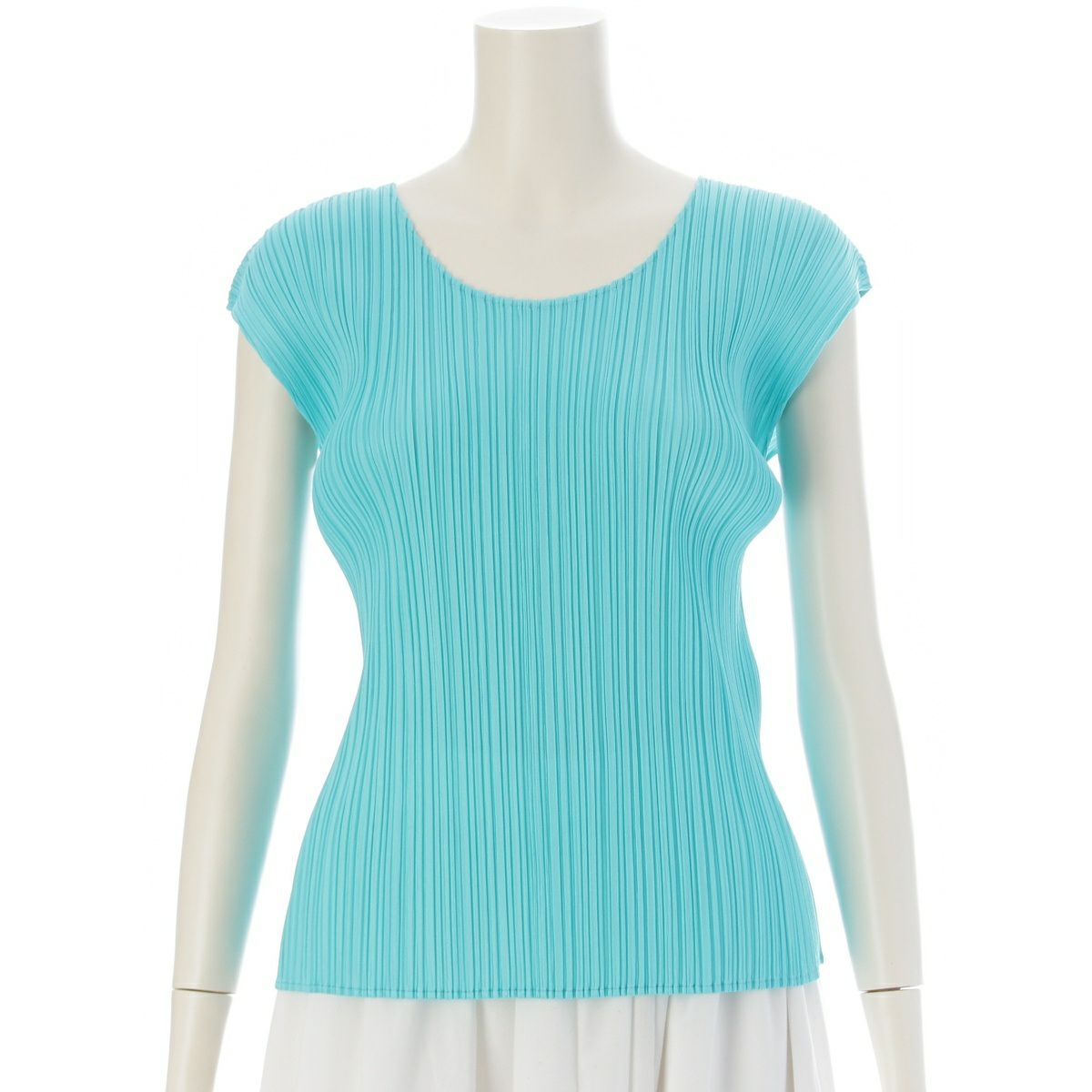 プリーツプリーズ イッセイミヤケ ノースリーブ カットソー トップス PP63-JK145 ライトブルー 3