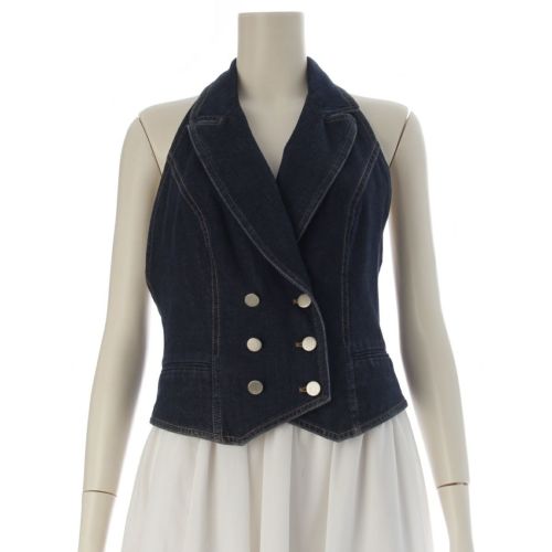 クリスチャンディオール ガリアーノ期 2008 デニム ジレ ベスト インディゴ 42