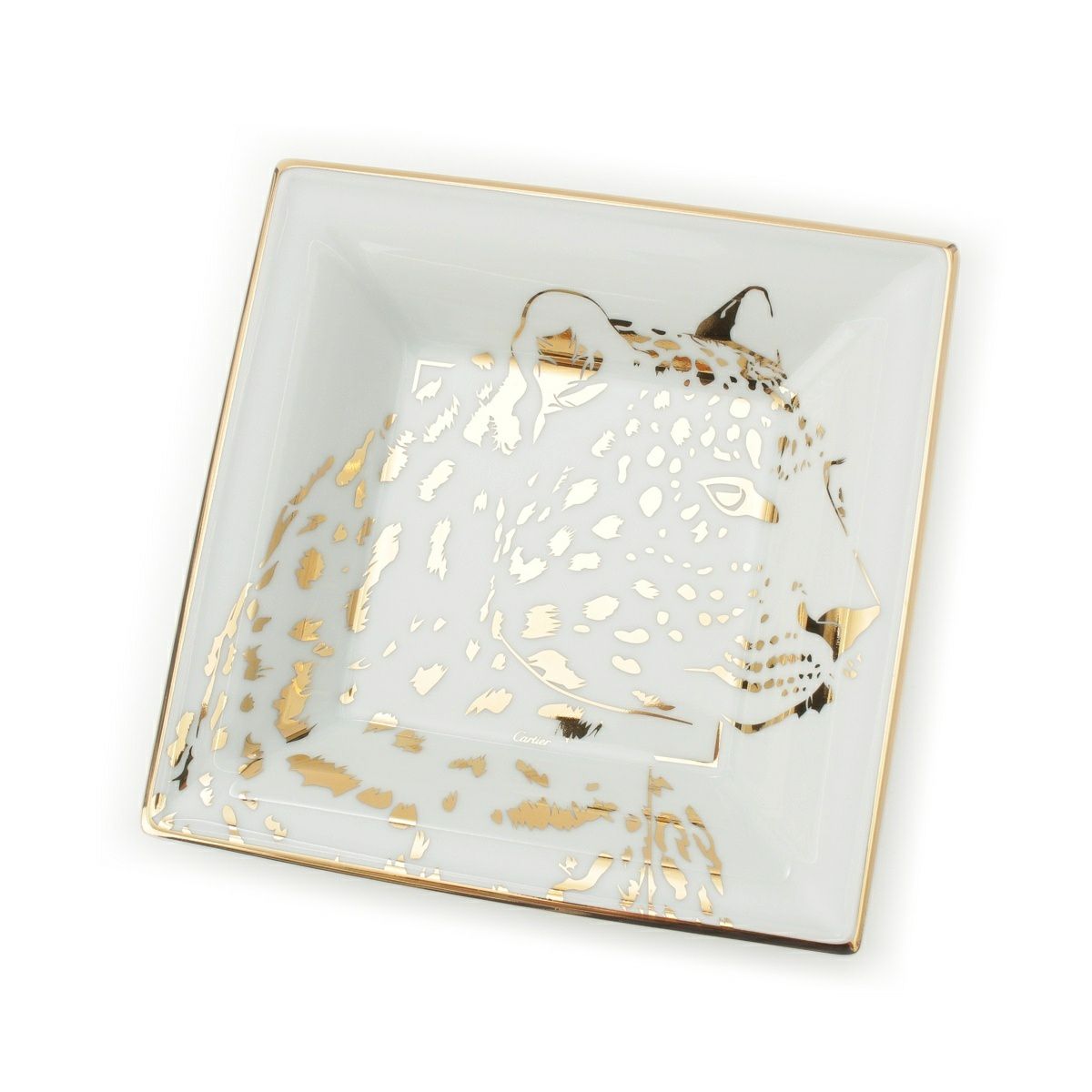 カルティエ スクエアプレート パンテール 皿 食器 ホワイト ゴールド