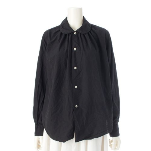 コムデギャルソン コムデギャルソン AD2024 製品染め 丸襟 ラウンドカラー シャーリング シャツ ブラウス トップス RN-B006 ブラック S