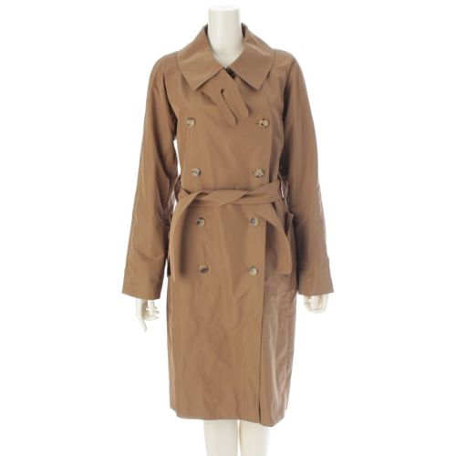 イヴ・サンローラン 2007 裏地レオパード柄 ベルト付き トレンチコート 173321ベージュ 38