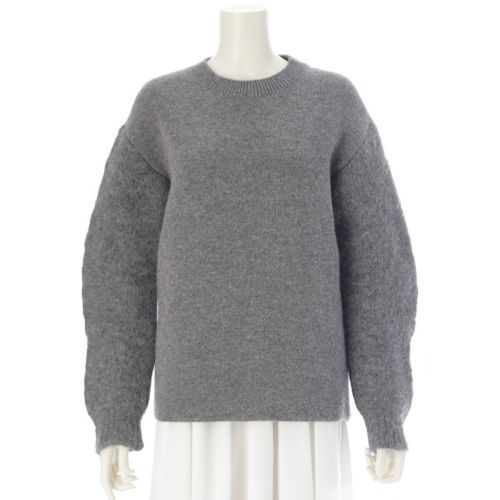 ジルサンダー 22AW ウール カシミヤ リラックスフィット クルーネック ドロップショルダー ニット セーター J03GP0009 グレー 34