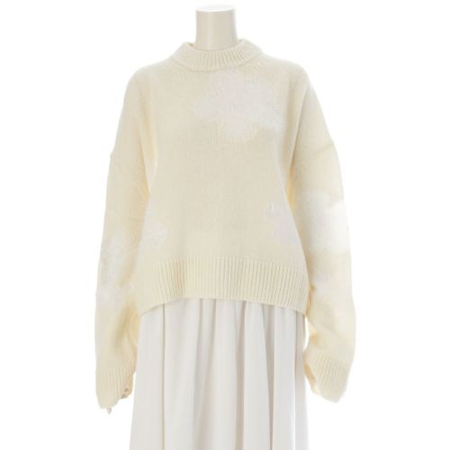 セシリーバンセン UBERTA PULLOVER ラムウール モヘア 花柄 ニット 長袖 トップス セーター 2.23KNI51010 ホワイト オフホワイト