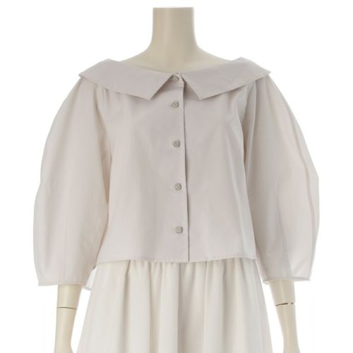 デイジーリン Eton Collar Blouse シャツ ブラウス 長袖 トップス 07097-DLTCE06SI グレー