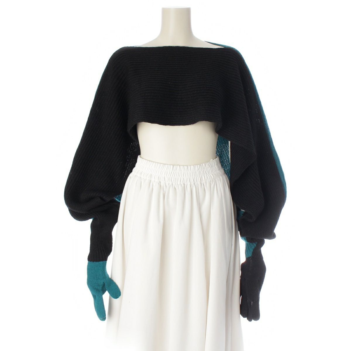 イッセイミヤケ 80s 1981 ウール 筆タグ 変形 ボレロ グローブ ニット