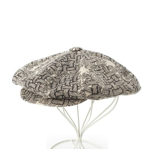 コムデギャルソン クリストファーネメス キャンバス リネン コットン ビッグ キャスケット 帽子 ベージュ ブラック M