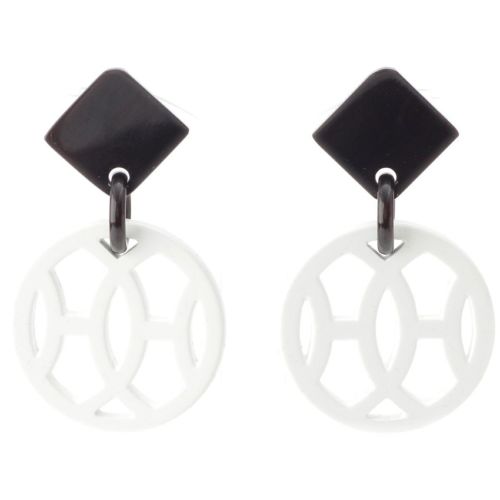 エルメス バッファローホーン アヴァ ピアス 両耳用 アクセサリー ホワイト ブラック