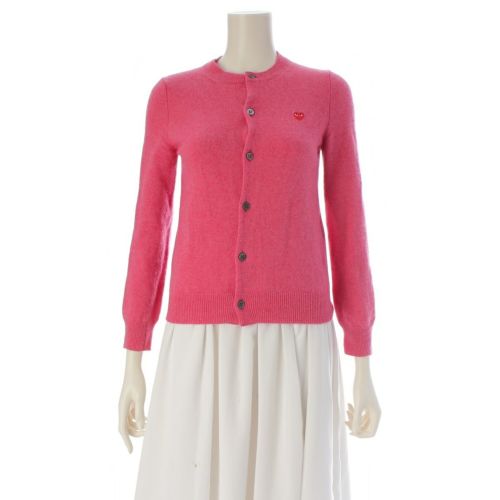 プレイコムデギャルソン AD2021 21AW ウール ニット カーディガン トップス ピンク Ｓ