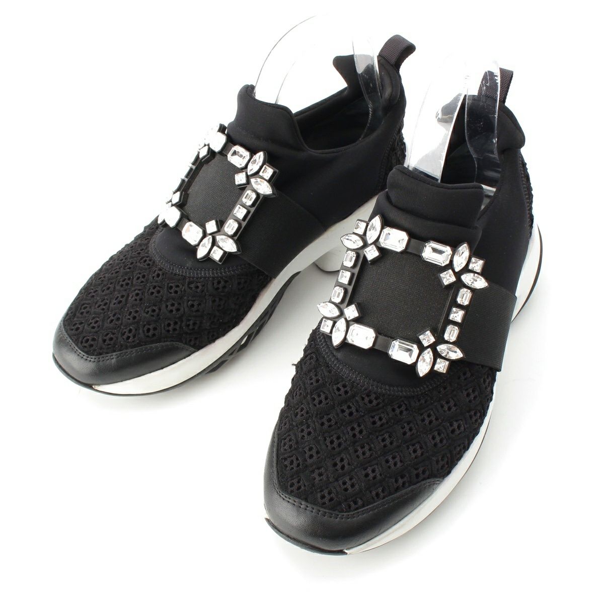 ロジェヴィヴィエ ヴィヴラン メッシュ ビジュー スニーカー シューズ ブラック 39