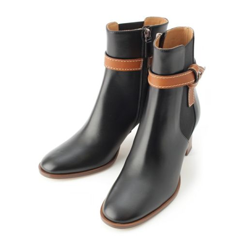 ロエベ ゲート レザー サイドゴア ショート ブーツ シューズ ブラック 39