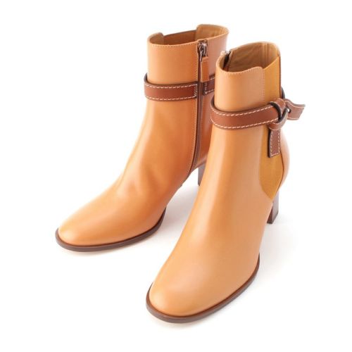 ロエベ ゲート レザー サイドゴア ショート ブーツ シューズ ゴールド 39