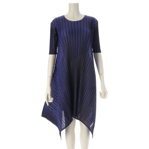 イッセイミヤケ 18AW OXYMORON ALT NEON ワンピース ドレス PP83-JH544 ブラック×ブルー 1