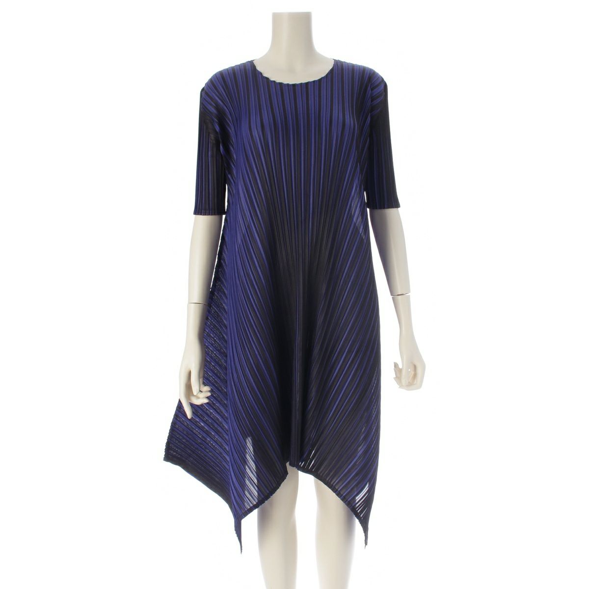 イッセイミヤケ 18AW OXYMORON ALT NEON ワンピース ドレス PP83-JH544 ブラック×ブルー 1