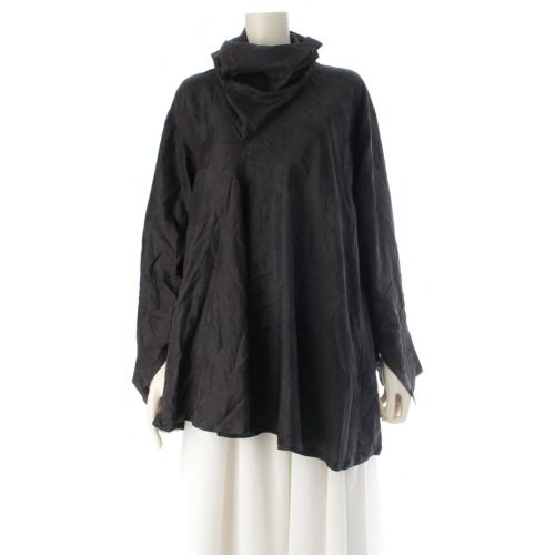 イッセイミヤケ 80`s 筆タグ シルク混 長袖シャツ トップス JG13338 ブラック M