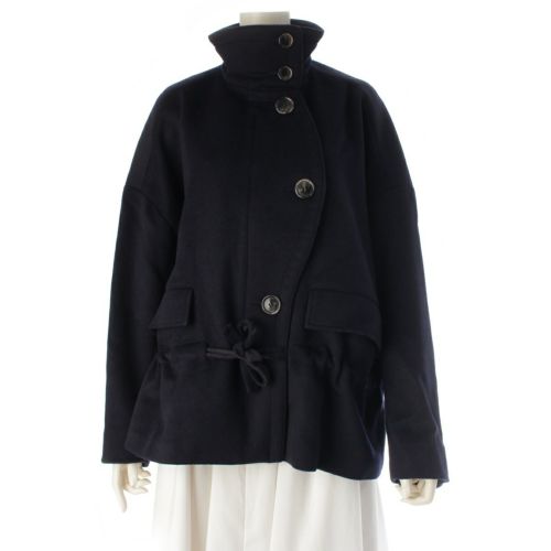 エンフォルド 22AW ウール スタンド ショート コート 300FA230-1920 ネイビー 36