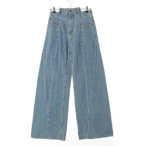 メゾンマルジェラ コットン ストーンウォッシュ 再構築 ワイド デニムパンツ ジーンズ ボトムス S51LA0128 インディゴ 40
