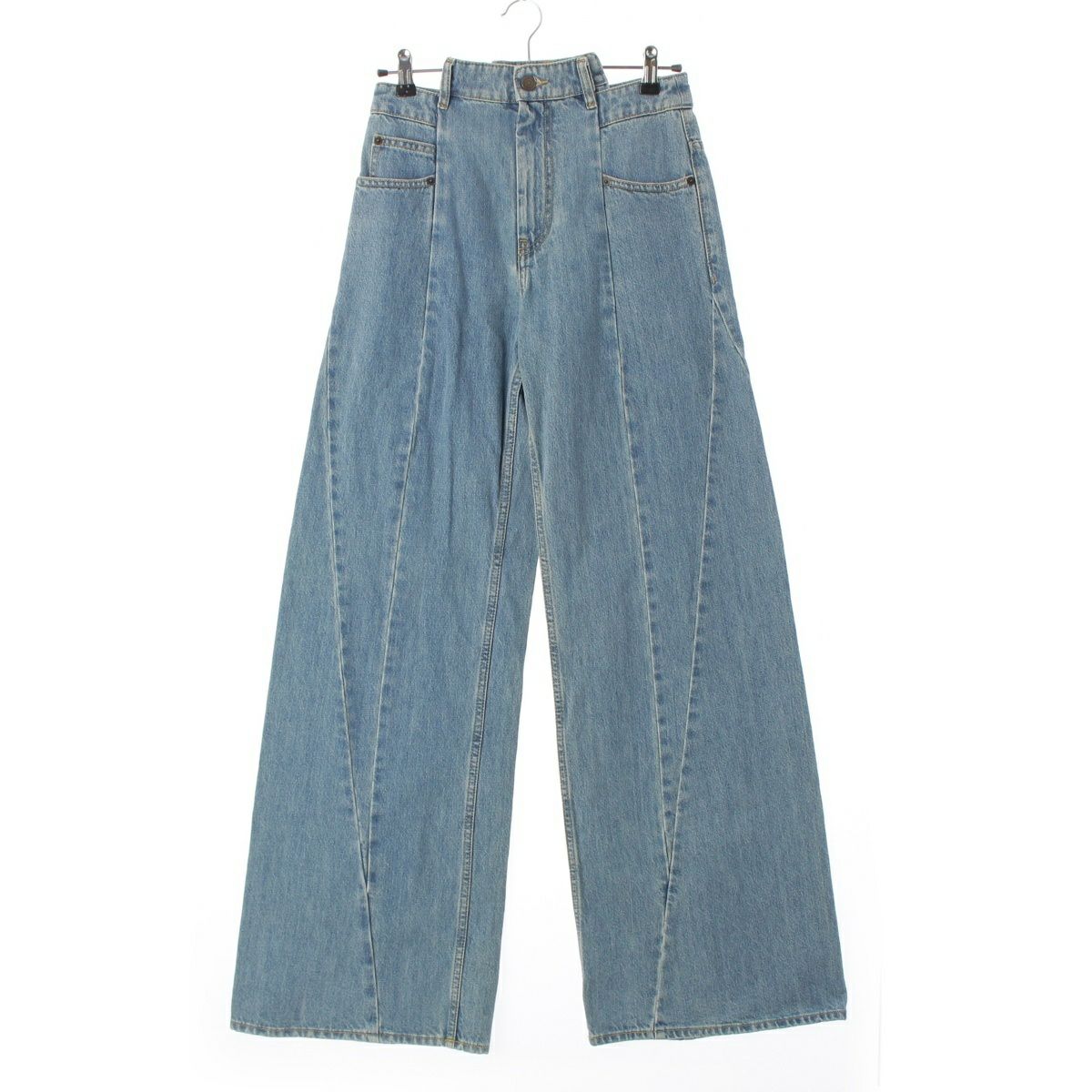 メゾンマルジェラ コットン ストーンウォッシュ 再構築 ワイド デニムパンツ ジーンズ ボトムス S51LA0128 インディゴ 40