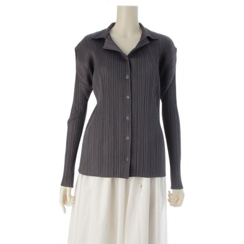 プリーツプリーズ イッセイミヤケ 長袖シャツ トップス PP05-JJ001 グレー 3